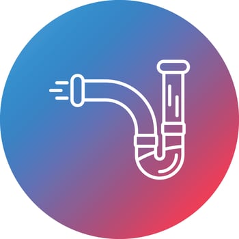 Pipe Cleaning Line Gradient Circle Background Icon vector