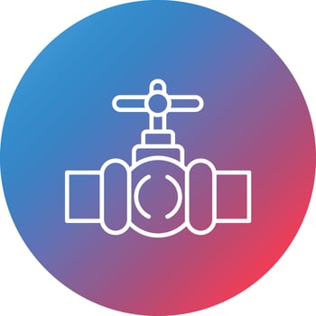 Valve Line Gradient Circle Background Icon vector