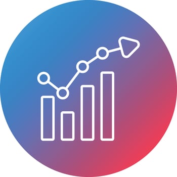 Forecasting Line Gradient Circle Background Icon vector