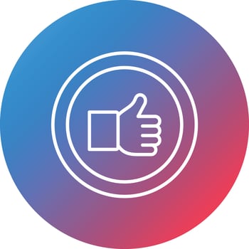 Positive Implications Line Gradient Circle Background Icon vector