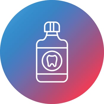 Mouthwash Line Gradient Circle Background Icon vector