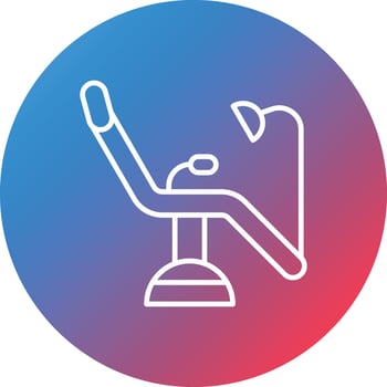 Dental Chair Line Gradient Circle Background Icon vector
