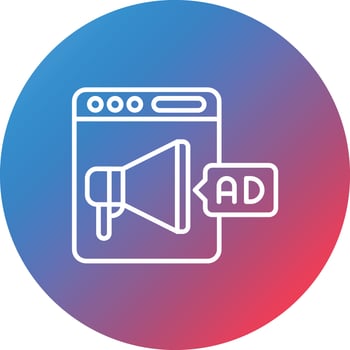 Promotional Technique Line Gradient Circle Background Icon vector