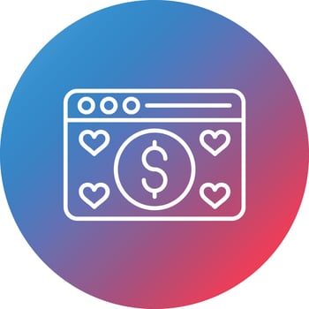 Cost Per Engagement Line Gradient Circle Background Icon vector