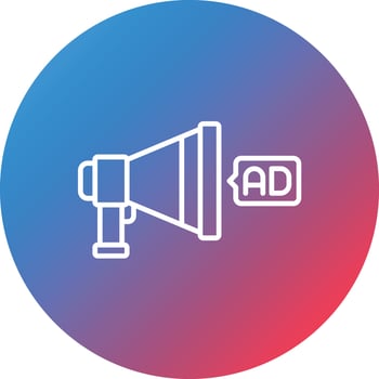Ad Campaign Line Gradient Circle Background Icon vector