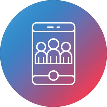 Online Community Line Gradient Circle Background Icon vector