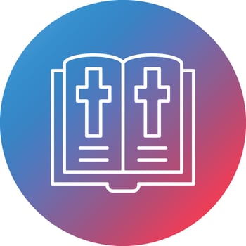 Bible Line Gradient Circle Background Icon vector