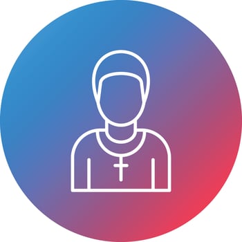 Pastor Line Gradient Circle Background Icon vector