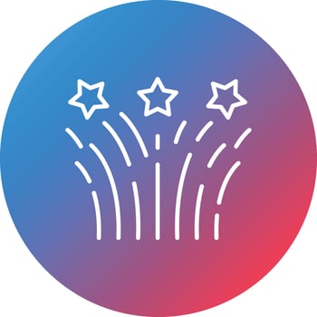 Wedding Fireworks Line Gradient Circle Background Icon vector