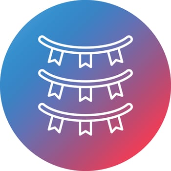 Garland Line Gradient Circle Background Icon vector