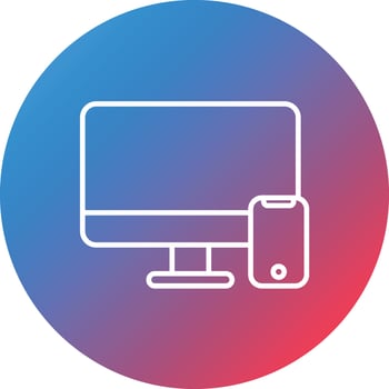 Responsive Web Design Line Gradient Circle Background Icon vector