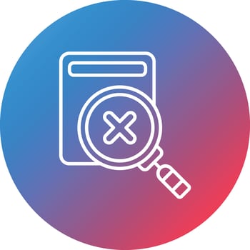 Rejected Line Gradient Circle Background Icon vector