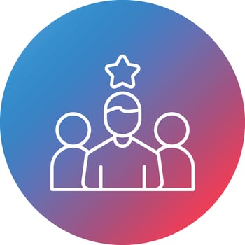 Team Leader Line Gradient Circle Background Icon vector