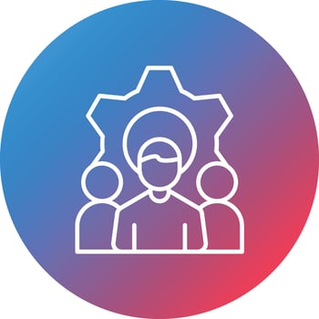 Workforce Line Gradient Circle Background Icon vector