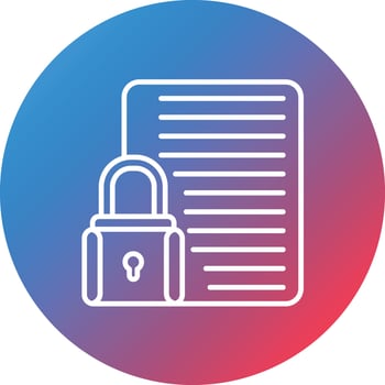 Confidential Project Line Gradient Circle Background Icon vector
