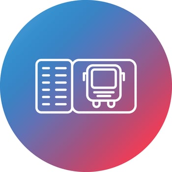 Bus Display Line Gradient Circle Background Icon vector