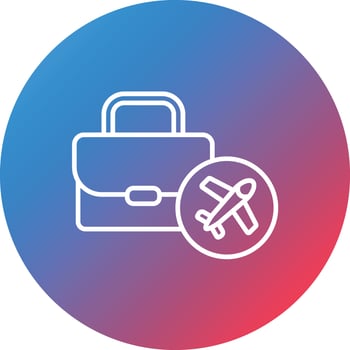Business Trip Line Gradient Circle Background Icon vector