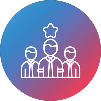 Leadership Line Gradient Circle Background Icon vector