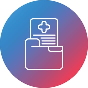Sick Leave Line Gradient Circle Background Icon vector