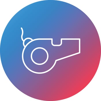 Whistle Blower Line Gradient Circle Background Icon vector
