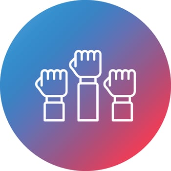 Protest Line Gradient Circle Background Icon vector