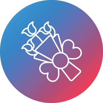 Bouquet Line Gradient Circle Background Icon vector