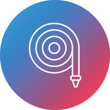 Garden Hose Line Gradient Circle Background Icon vector