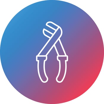 Loppers Line Gradient Circle Background Icon vector