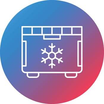 Freezer Line Gradient Circle Background Icon vector
