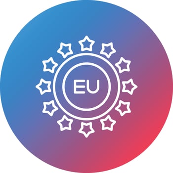 Eu Line Gradient Circle Background Icon vector