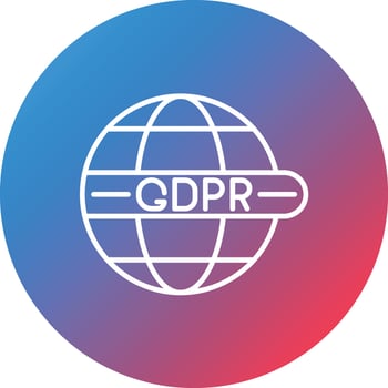 Gdpr Compliance Line Gradient Circle Background Icon vector