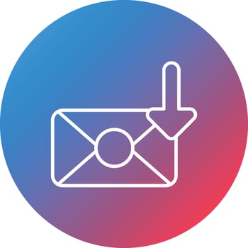 Recipient Line Gradient Circle Background Icon vector