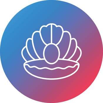 Oyster Line Gradient Circle Background Icon vector