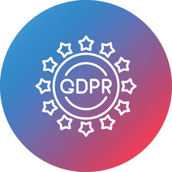 Gdpr Line Gradient Circle Background Icon vector