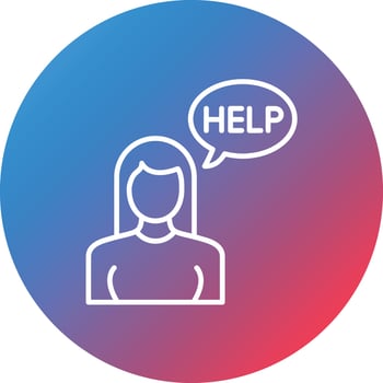Help Line Gradient Circle Background Icon vector