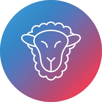 Sheep Line Gradient Circle Background Icon vector