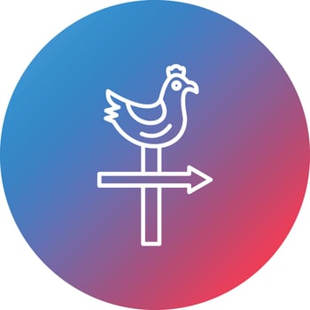 Weather Vane Line Gradient Circle Background Icon vector