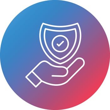 Life Insurance Line Gradient Circle Background Icon vector