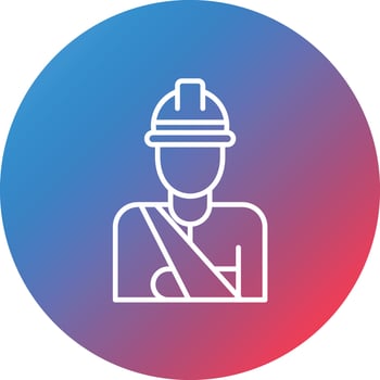 Work Injury Line Gradient Circle Background Icon vector