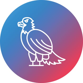 Eagle Line Gradient Circle Background Icon vector