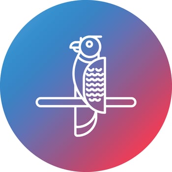 Macaw Parrot Line Gradient Circle Background Icon vector