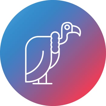 Vulture Line Gradient Circle Background Icon vector