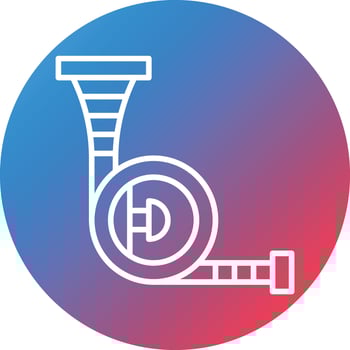Horn Trumpet Line Gradient Circle Background Icon vector