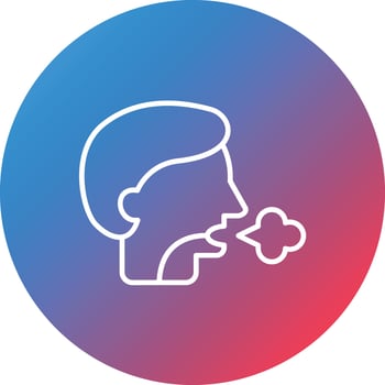 Shortness Of Breath Line Gradient Circle Background Icon vector