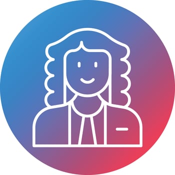 Judge Male Line Gradient Circle Background Icon vector