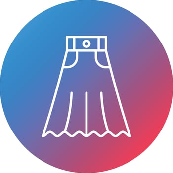 Skirt Line Gradient Circle Background Icon vector