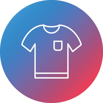Tshirt Line Gradient Circle Background Icon vector