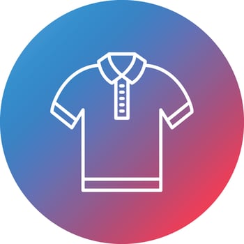 Polo Shirt Line Gradient Circle Background Icon vector