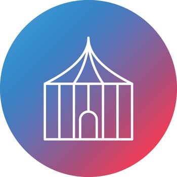 Tent Line Gradient Circle Background Icon vector