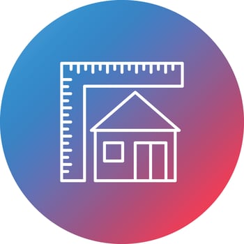 Architecture Line Gradient Circle Background Icon vector